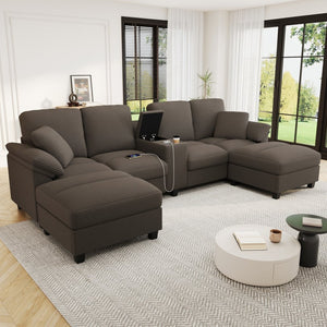 English Elm Swivel Barrel Accent Chair Chenille Tufted Round Club Seat for Living Room Lounge Brown N719S002180D