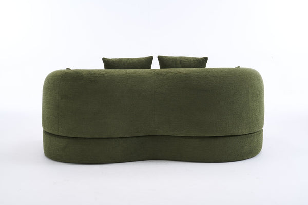English Elm (old Sku W2231p392100) Chenille Sleeper Sofa Foldable Convertible Loveseat with Four Pillows Green W2231P466737