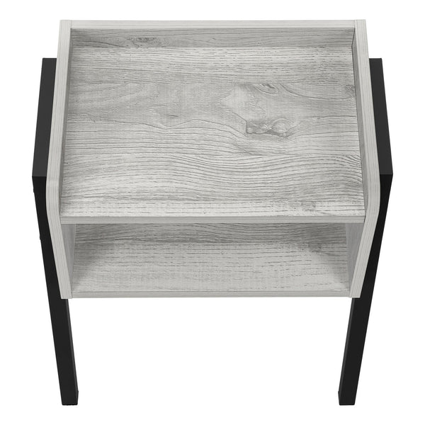 English Elm Accent 2-Tier Console Table with Wood-Look Top and Black Metal Frame for Entryway or Narrow Hallway Grey 24 L x 15 W x 5 H B2710P219347