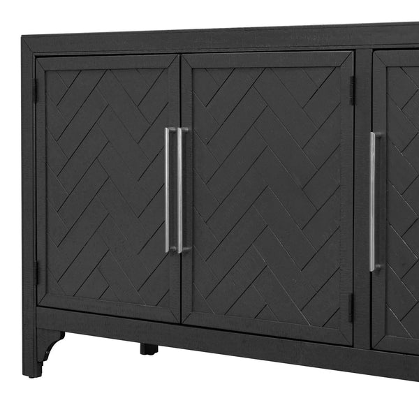 English Elm U_Style Modern Storage Cabinet Sideboard with Adjustable Shelves, Pine & MDF, 275 lb Top Capacity, Versatile Home Use N711P283696B
