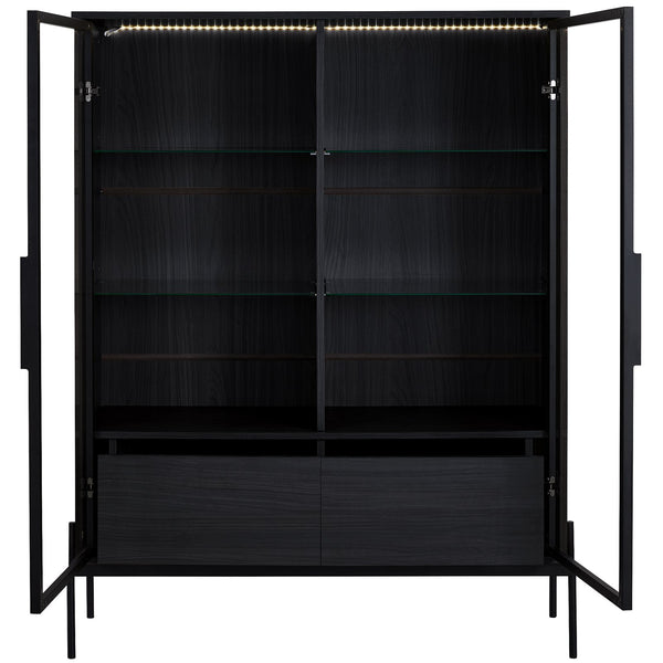 English Elm 51.2'' Freestanding Display Cabinet With Led Lighting & Adjustable Shelves - Modern Storage Solution For Home & Office N845P261794B