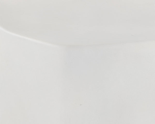 Sunpan Ledger Stool - Contemporary Sculpted Design in Sealed Concrete for Indoor and Covered Outdoor Spaces White