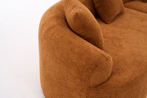 English Elm Compression Compression Sponge Sofa Curved Modular Sectional with 30D High-Density Chenille Sleeper for Cozy Apartment Living Room Comfort and Safe Rounded Design Orange W2231S00015