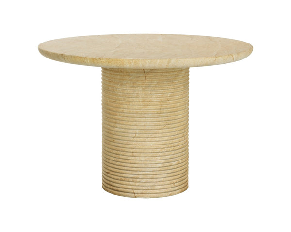 Sunpan RIVA Dining Table - Modern Concrete Design with Travertine Finish for Elegant Dining Spaces 43" 112716