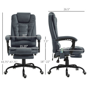 English Elm Vibrating Massage Reclining Chair with 7 Motors Pu Leather Footrest Executive Seat T3971P410457