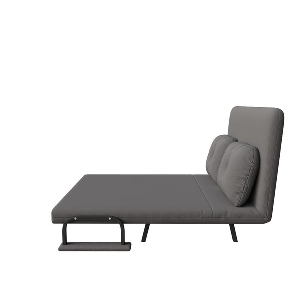English Elm 46" Wide Corduroy Sleeper Sofa Bed Convertible Folding Chair for Two with Adjustable Backrest Grey W2700P431034