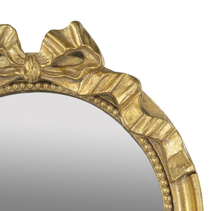 English Elm 15.8" Baroque Arched Full-Length Mirror with Gold Scrollwork Crown, Elegant Entryway Accent Piece W2078P288165