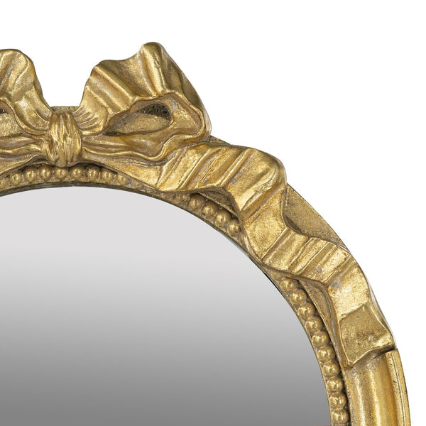 English Elm 15.8" Baroque Arched Full-Length Mirror with Gold Scrollwork Crown, Elegant Entryway Accent Piece W2078P288165