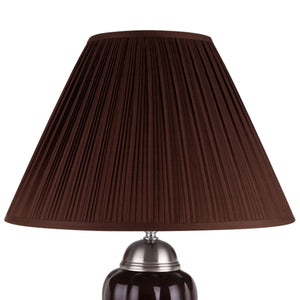 English Elm 27" Elegant Ceramic Table Lamp With Urn Design, Silver & Espresso Finish, Linen Shade & 3-Way Switch B072116114