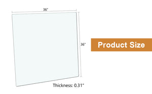 English Elm Only Square Tempered Glass Table Top Heat Resistant Clear Surface for Dining W1151P209992