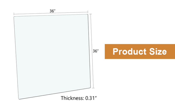 English Elm Only Square Tempered Glass Table Top Heat Resistant Clear Surface for Dining W1151P209992