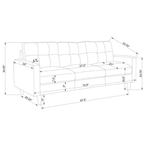 English Elm Trevor 2-Piece Living Room Set - Contemporary Grey Sofa & Loveseat With Tufted Back & Tapered Legs B062S01144-GIGA