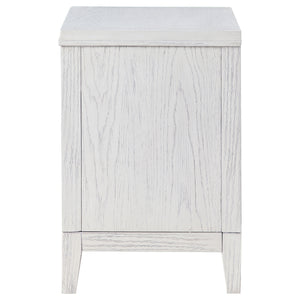 English Elm Avril Distressed White 2-Drawer Nightstand with Stepped Drawer Design, Rustic Chic Bedside Storage B062P299829