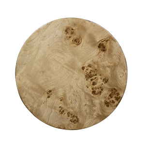 English Elm 20x20x24" Burl Wood Brown Cylinder Side Table — Eco MDF Nightstand, Decorative Pedestal, Visible Grain Finish W2078P410089