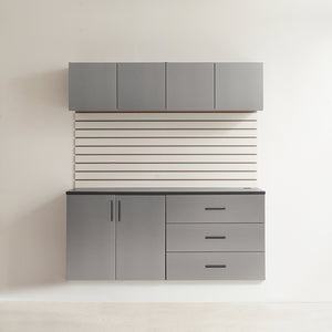 English Elm Astro Garage Cabinet Set - 5-Piece Modern Metallic Grey Storage Solution For Tools & Supplies B040S00128