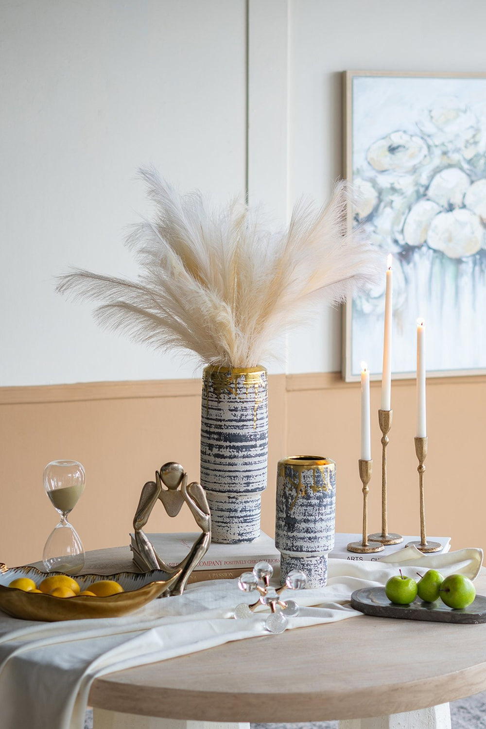 English Elm 6x4x11" Gold Abstract Human Figurine — Minimalist Aluminum Sculpture for Elegant Home, Office Décor W2078P370343