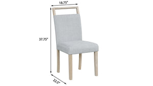 English Elm 2pc Gray Fabric Dining Chair Set with Full Cushion Seating for Modern Rooms B011P427919