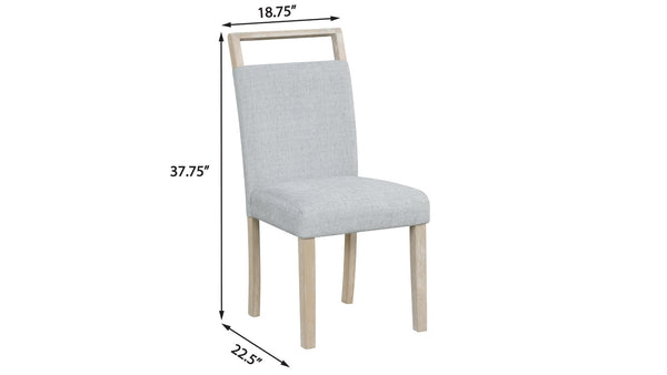 English Elm 2pc Gray Fabric Dining Chair Set with Full Cushion Seating for Modern Rooms B011P427919