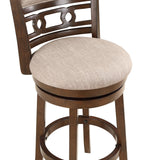 English Elm Jaisyn Brown and Beige Bar Stool With Flared Legs