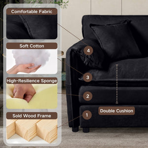 English Elm Oversized Chenille Recliner with Movable Ottoman Dual Layer Cushion Lounge Chair W3163S00003
