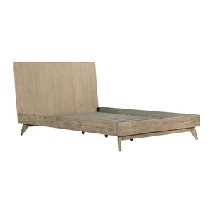 English Elm Baly Solid Acacia Wood King Platform Bed with Tall Mid-century Sculpted Headboard B2736S00033