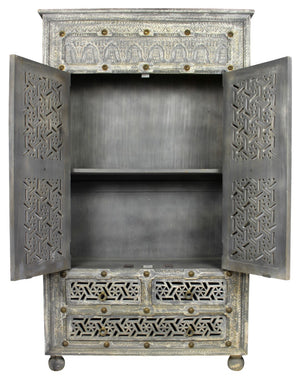 Moti Burman Armoire - 2-Door 3-Drawer in Aged Gray 43001001