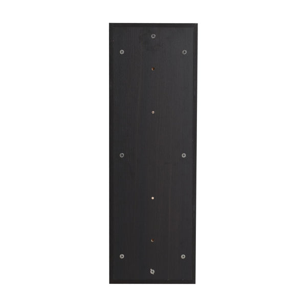 English Elm 12 Inch Wall Mounted Open Shelf Tower Dark Oak Finish for Bathroom or Study W1972P457978