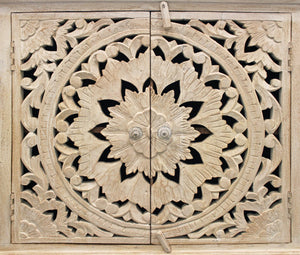 Moti Flos 2-Door Cabinet in Distressed White Finish 43009018