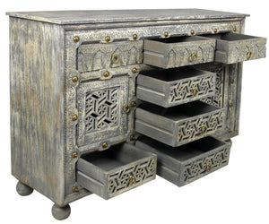 Moti Burman Sideboard-2-Door, 7-Drawer in Aged Gray 43009023