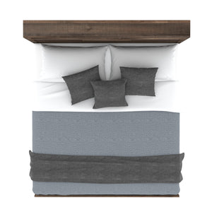 English Elm Wallace & Bay - Brown Bookcase King Bed with Penny Brown Finish, Modern Wood Design, Easy-Care, Spacious Storage B361S00015