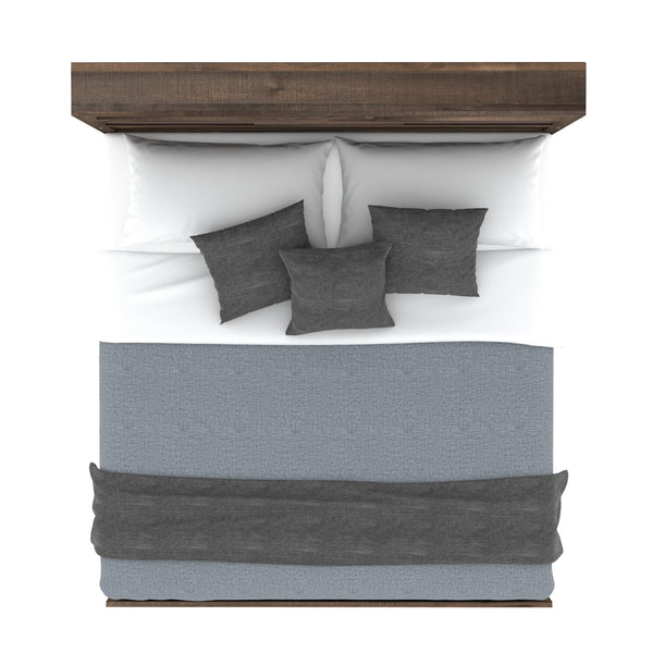 English Elm Wallace & Bay - Brown Bookcase King Bed with Penny Brown Finish, Modern Wood Design, Easy-Care, Spacious Storage B361S00015