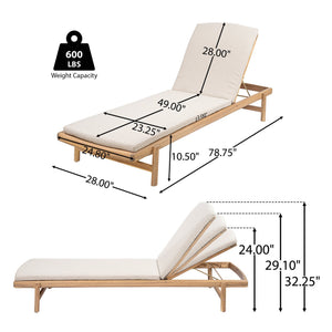 English Elm Christopher Knight Home® - Mallorca Acacia Wood Chaise Lounges Set Of 2 With Water-Repellent Cushions For Outdoor Relaxation N775P263984T