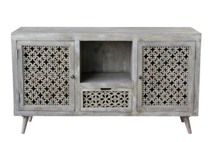 Moti Halle 2 Doors, 1-Drawer Hand-carved Media Console 43018002