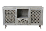 Moti Halle 2 Doors, 1-Drawer Hand-carved Media Console 43018002