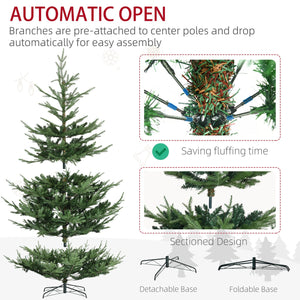 English Elm Homcom 9-Foot Lifelike Pine Christmas Tree With 1939 Branches, Easy Setup, Sturdy Base & Green Decor W2225P229268