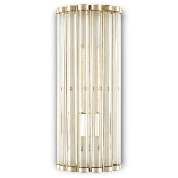 Warwick Wall Sconce - Timeless Crystal and Wrought Iron Design in Contemporary Silver Leaf Finish
