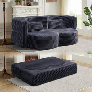 English Elm Folding Floor Futon Sofa Sleeper in Plush Teddy Velvet for Studio or Guest Rooms W3739P368636