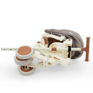English Elm 7 in 1 Convertible Toddler Trike Aluminum Foldable Push Bike with Canopy for Ages 1 to 6 Ivory N726P248345O