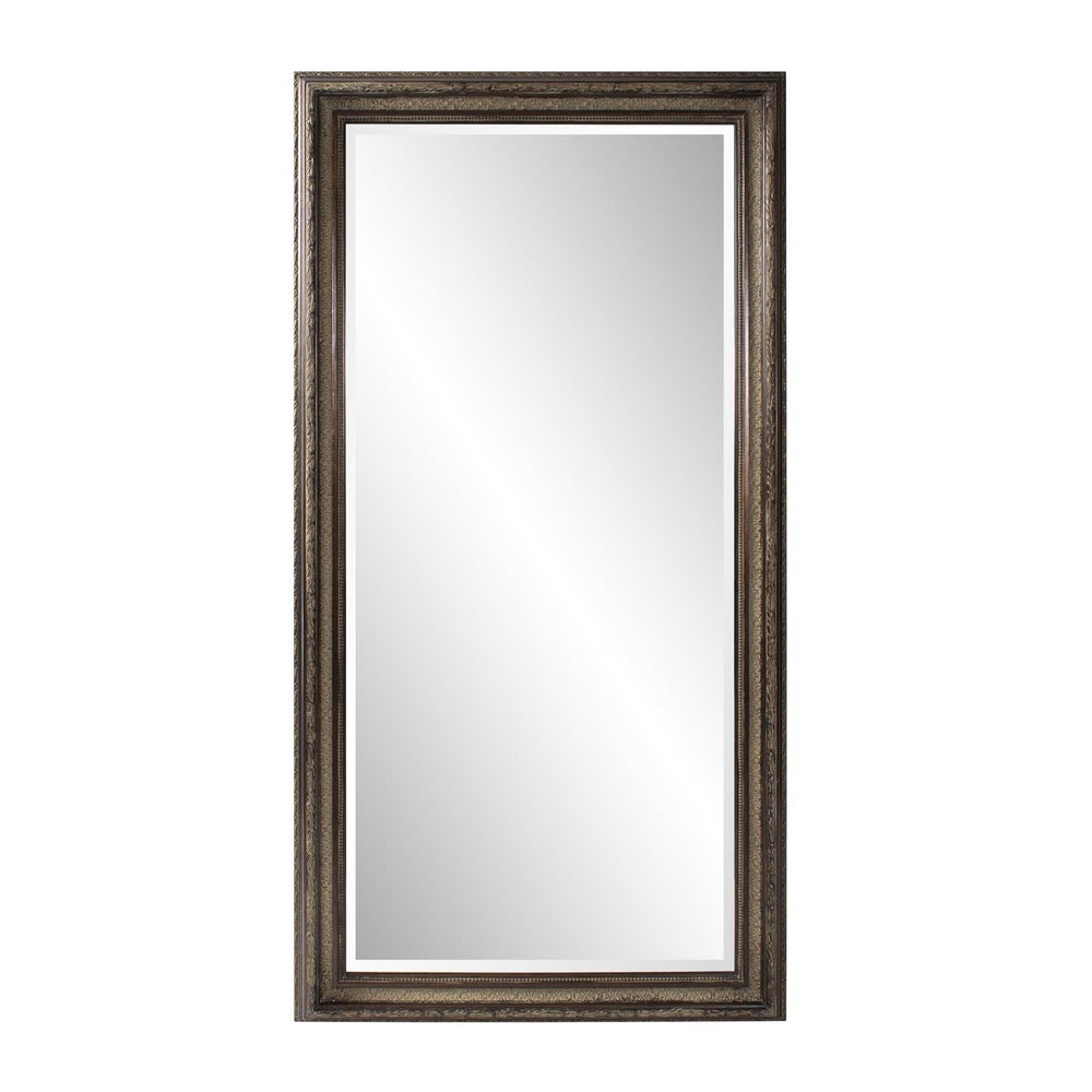 Howard Elliott Nancy Floor Mirror - Oversized Rectangular Design With Intricate Detailing For Elegant Home Décor Silver Wood 53130-howard-elliott