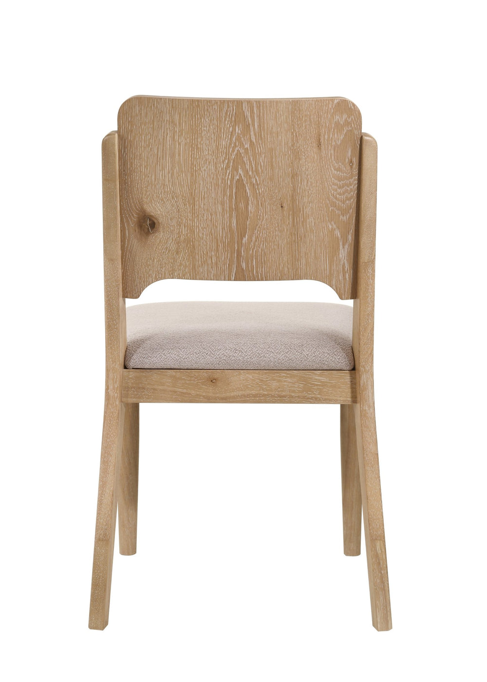 English Elm Set of 2 Warm Wood Beige Dining Side Chairs - Upholstered Spat-Back, Cushioned Seats, Sleek Solid Wood Finish B011P373694