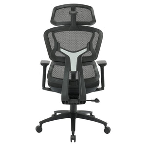 OSP Home Furnishings Mesh Back Ergonomic Manager Chair with Lumbar Support Headrest and Adjustable Armrests EMM98958HR-3