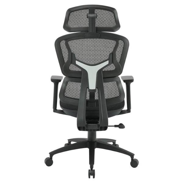 OSP Home Furnishings Mesh Back Ergonomic Manager Chair with Lumbar Support Headrest and Adjustable Armrests EMM98958HR-3