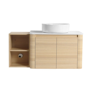 English Elm 42'' Modern Wall-Mounted Bathroom Vanity With Soft-Close Doors, Ceramic Sink & Ample Storage Solutions W999S00473