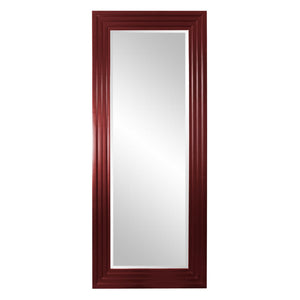 Howard Elliott Delano Contemporary Mirror - Beveled Elegance With Stepped Wood Frame For Stylish Home Decor Red Wood 43057bu-howard-elliott