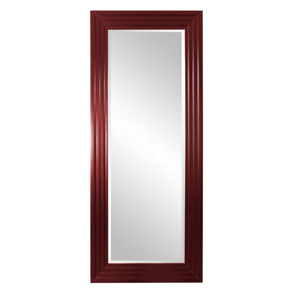 Howard Elliott Delano Contemporary Mirror - Beveled Elegance With Stepped Wood Frame For Stylish Home Decor Red Wood 43057bu-howard-elliott