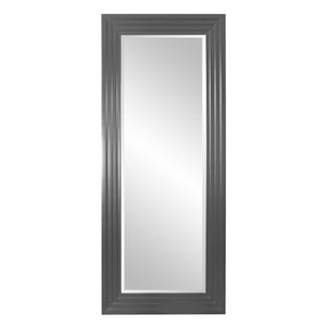 Howard Elliott Delano Contemporary Mirror - Beveled Elegance With Stepped Wood Frame For Stylish Home Decor Gray Wood 43057ch-howard-elliott