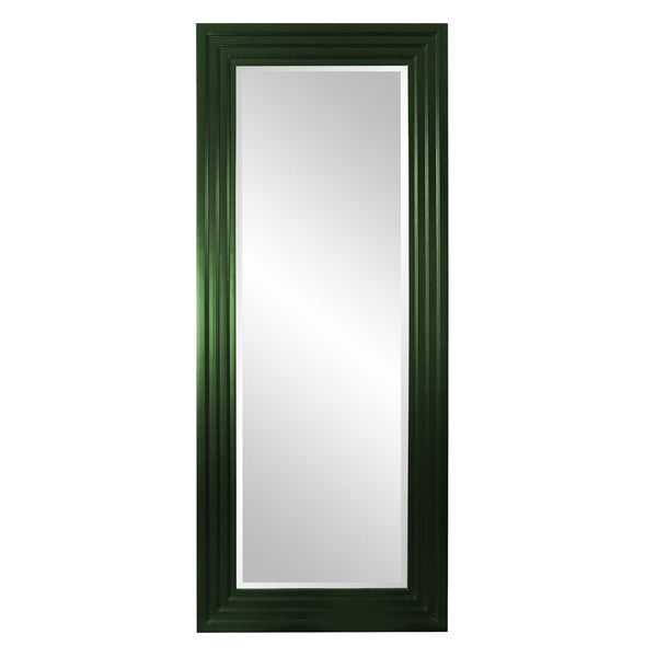 Howard Elliott Delano Contemporary Mirror - Beveled Elegance With Stepped Wood Frame For Stylish Home Decor Green Wood 43057hg-howard-elliott