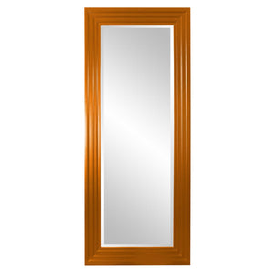Howard Elliott Delano Contemporary Mirror - Beveled Elegance With Stepped Wood Frame For Stylish Home Decor Orange Wood 43057o-howard-elliott