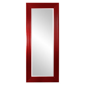 Howard Elliott Delano Contemporary Mirror - Beveled Elegance With Stepped Wood Frame For Stylish Home Decor Red Wood 43057r-howard-elliott