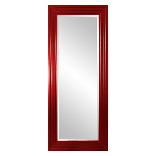 Howard Elliott Delano Contemporary Mirror - Beveled Elegance With Stepped Wood Frame For Stylish Home Decor Red Wood 43057r-howard-elliott